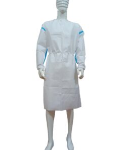 Áo choàng vải không dệt trắng seam xanh