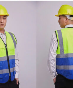 Áo lưới phản quang vàng phối xanh dương đẹp từ chất liệu đẹp đến giá cả mang độ an toàn cao khi sử dụng