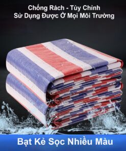 Bạt kẻ xây dựng, bạt dứa, bạt sọc đỏ xanh trắng bán theo mét dài