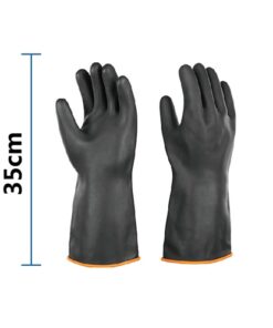 Găng tay cao su chống acid đen dài 35cm