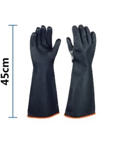 Găng tay cao su chống acid đen dài 45cm