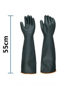 Găng tay cao su chống acid đen dài 55cm