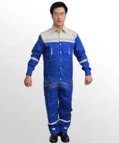 Quần áo bảo hộ lao động pha màu vải bạt dày chống cháy
