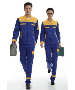 Quần áo bảo hộ phối màu xanh vàng (Hàng đặt may)