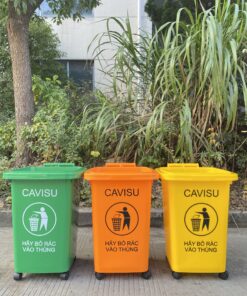 Thùng rác nhập khẩu thương hiệu CAVISU loại 60L chất lượng cao, bền bỉ, màu sắc đa dạng