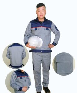 Quần áo lao động khóa vải kaki liên doanh Hàn Quốc