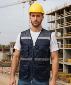 Áo Gile phản quang vải lưới thoáng mát 100% cotton